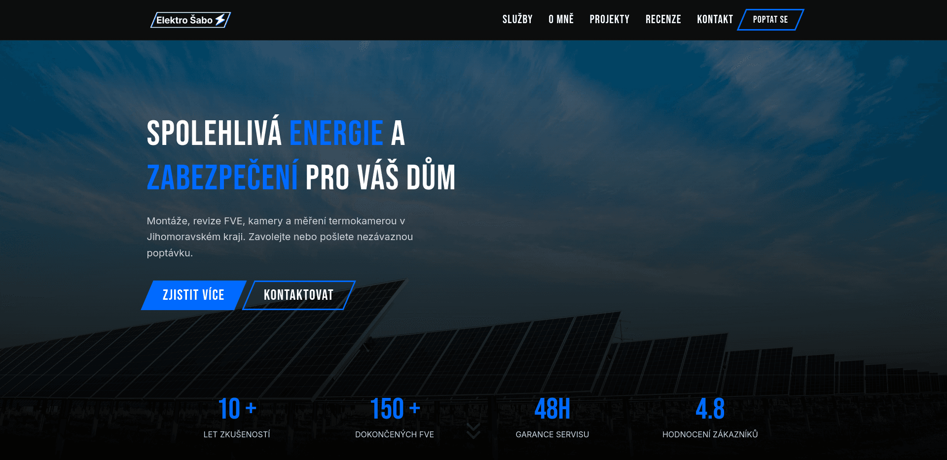 Website for an electrical and inspection tradesman